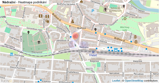 Nádražní - mapa podnikání