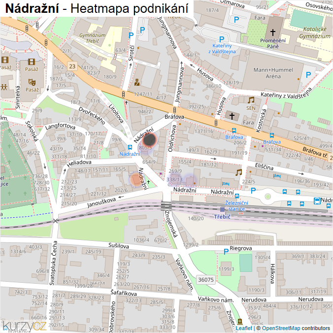 Mapa Nádražní - Firmy v ulici.