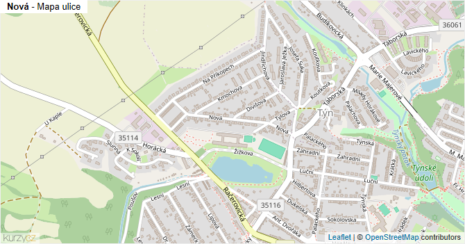 Nová - mapa ulice