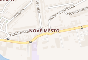 Nové Město v obci Třebíč - mapa části obce