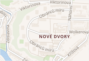 Obránců míru v obci Třebíč - mapa ulice