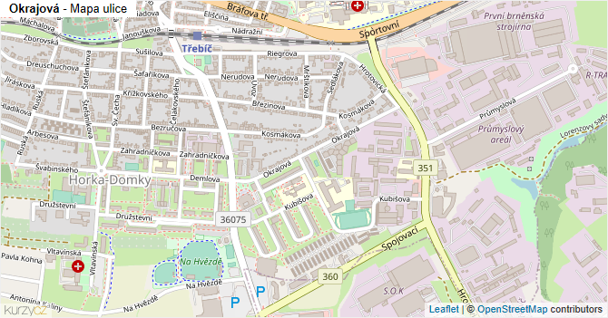 Okrajová - mapa ulice