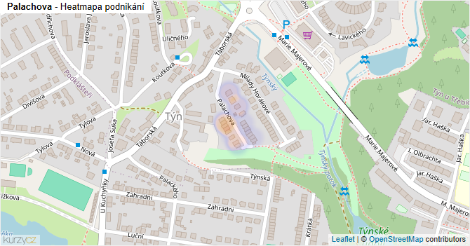 Palachova - mapa podnikání