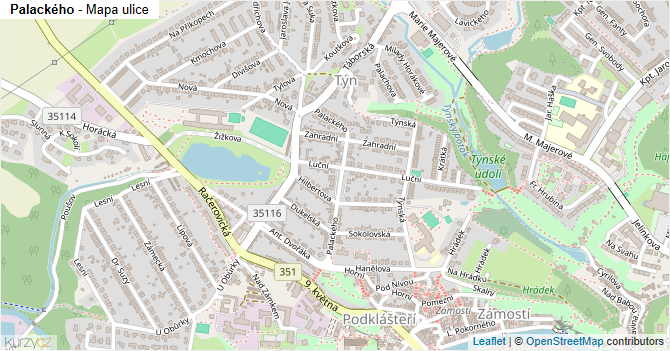 Palackého - mapa ulice