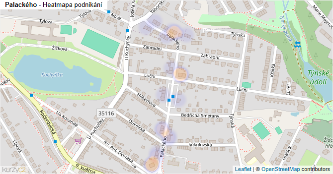 Palackého - mapa podnikání