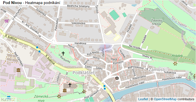 Pod Nivou - mapa podnikání