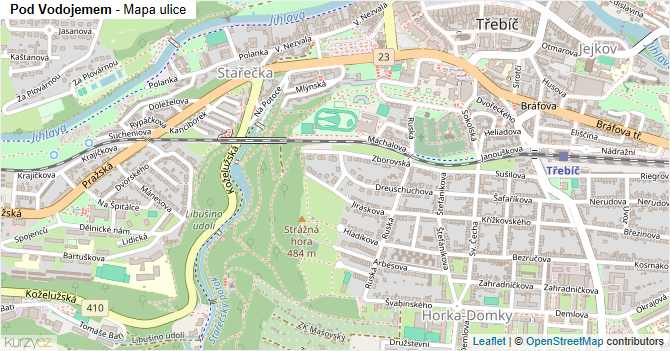 Pod Vodojemem - mapa ulice