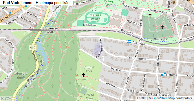 Pod Vodojemem - mapa podnikání