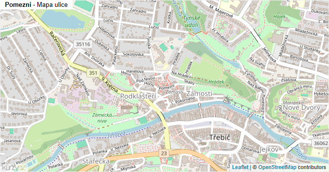 Pomezní - mapa ulice