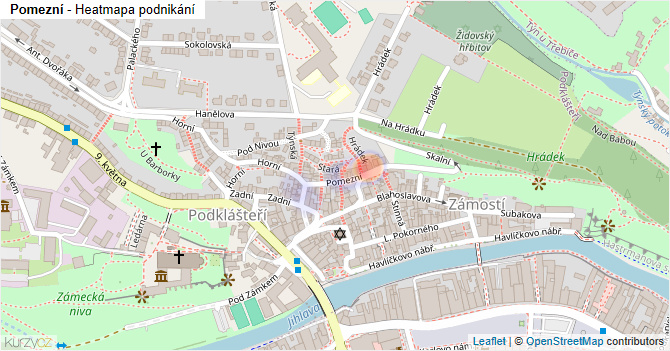 Pomezní - mapa podnikání