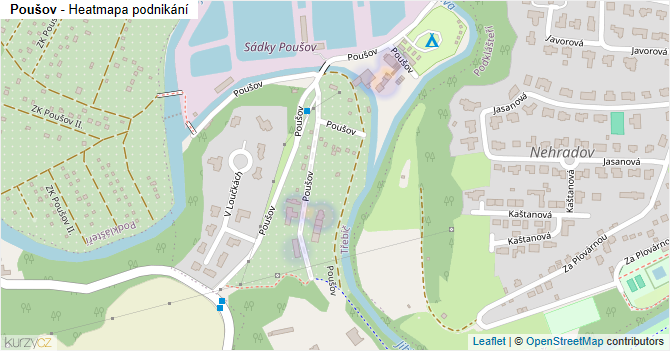 Poušov - mapa podnikání