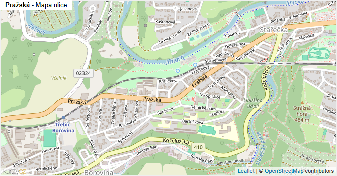 Pražská - mapa ulice