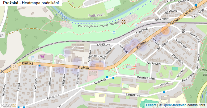 Pražská - mapa podnikání