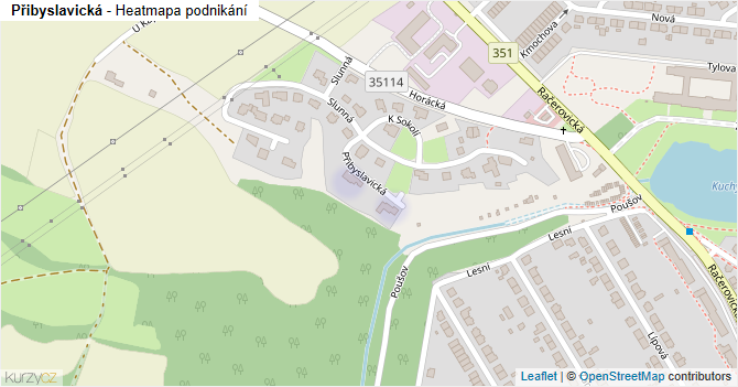 Přibyslavická - mapa podnikání