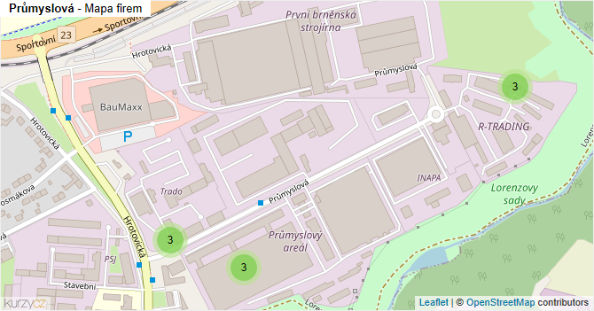 Průmyslová - mapa firem