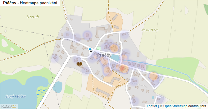 Ptáčov - mapa podnikání