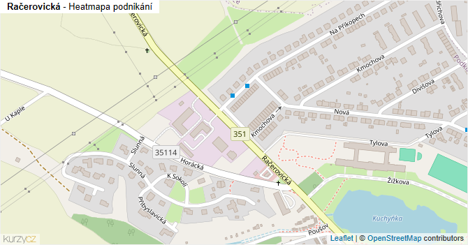 Račerovická - mapa podnikání