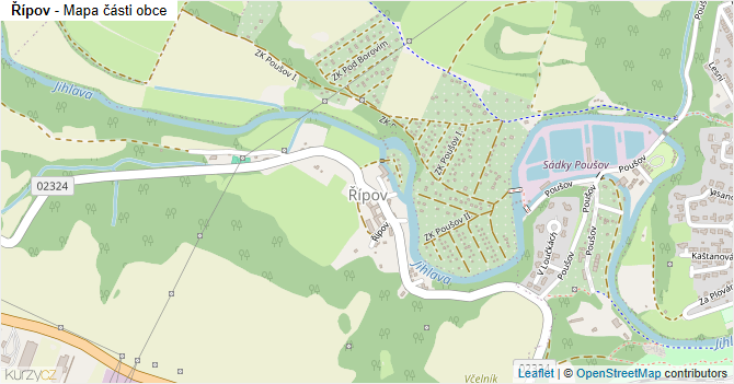 Řípov - mapa části obce