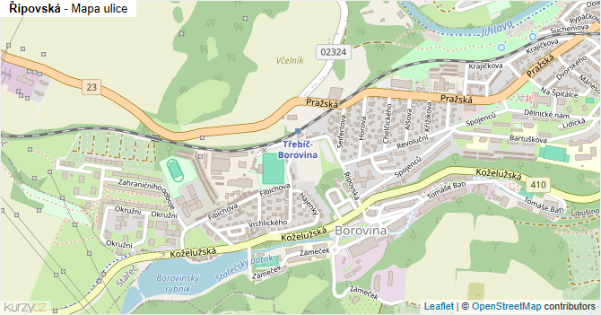 Řípovská - mapa ulice