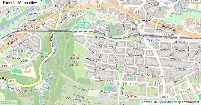 Ruská - mapa ulice