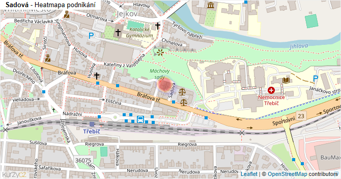 Sadová - mapa podnikání