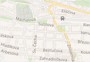 Šafaříkova v obci Třebíč - mapa ulice