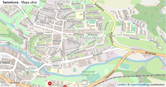 Samešova - mapa ulice