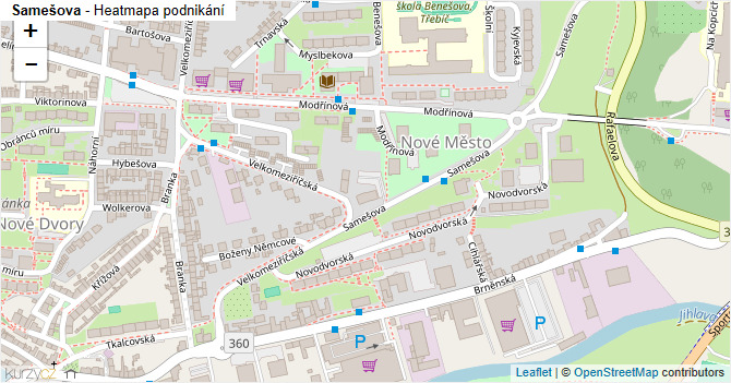 Samešova - mapa podnikání