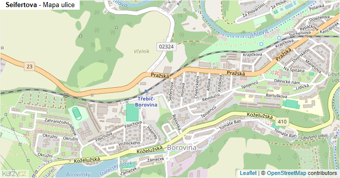 Seifertova - mapa ulice