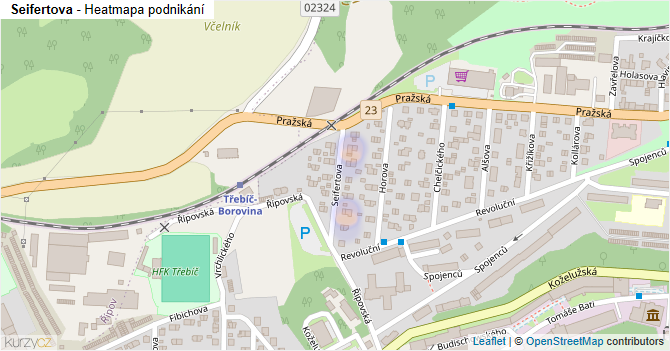 Seifertova - mapa podnikání