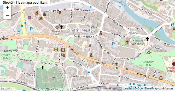 Sirotčí - mapa podnikání