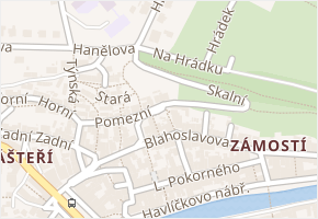 Skalní v obci Třebíč - mapa ulice