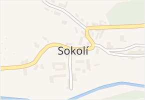 Sokolí v obci Třebíč - mapa části obce