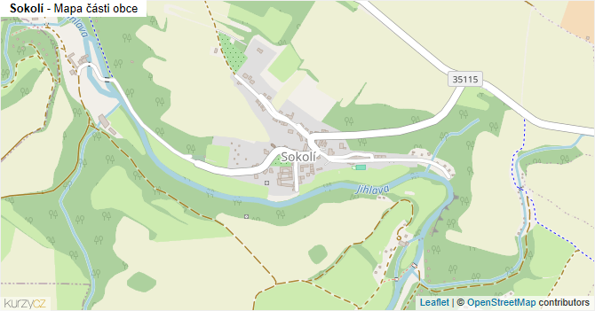 Sokolí - mapa části obce