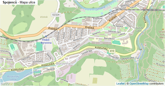 Spojenců - mapa ulice