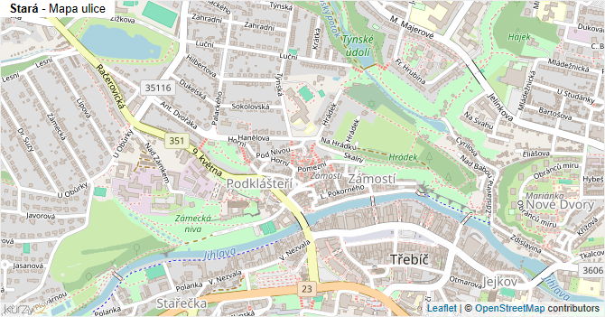 Stará - mapa ulice
