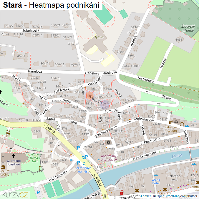 Mapa Stará - Firmy v ulici.