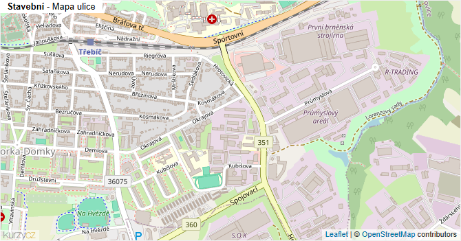 Stavební - mapa ulice