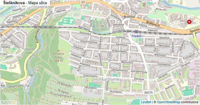 Štefánikova - mapa ulice