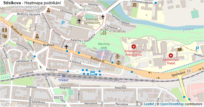Střelkova - mapa podnikání
