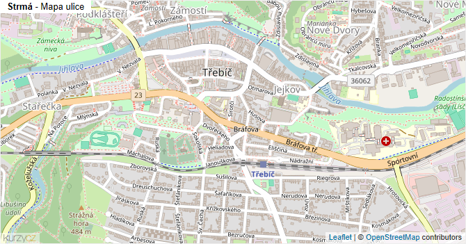 Strmá - mapa ulice