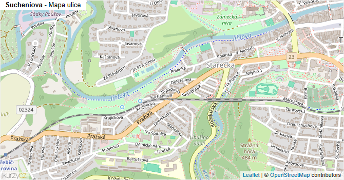 Sucheniova - mapa ulice