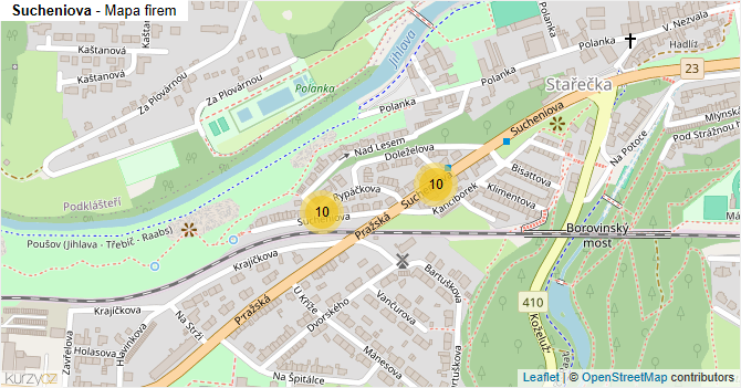 Sucheniova - mapa firem