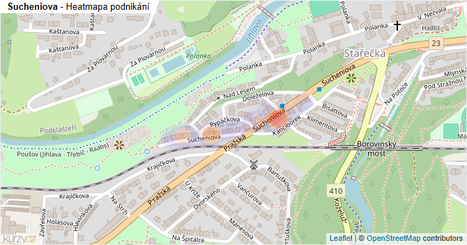 Sucheniova - mapa podnikání
