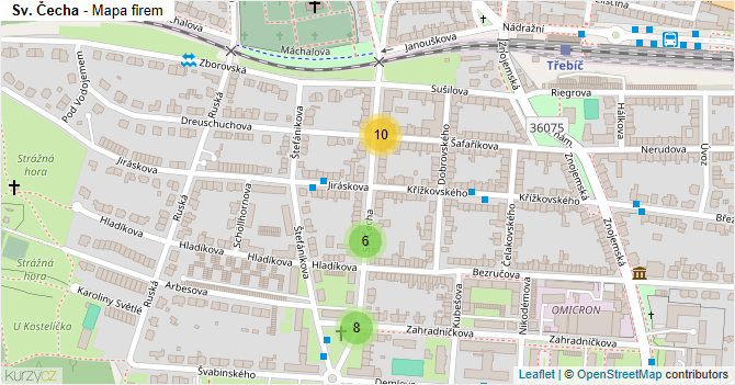 Sv. Čecha - mapa firem