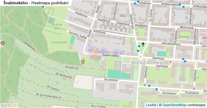 Švabinského - mapa podnikání
