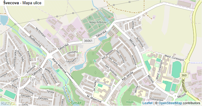 Švecova - mapa ulice