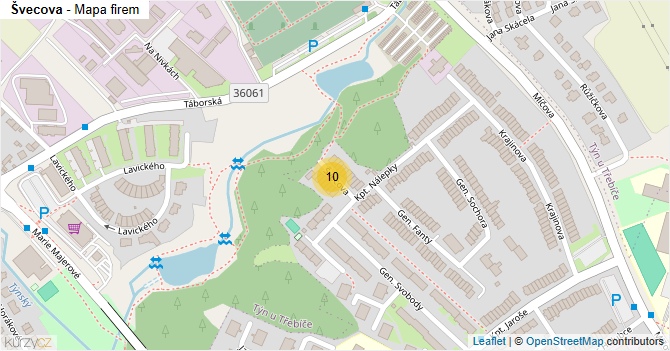 Švecova - mapa firem