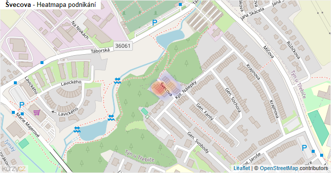 Švecova - mapa podnikání
