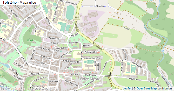 Tolstého - mapa ulice